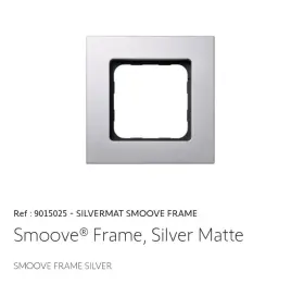 9015025 Somfy - Silvermat Smoove Frame Silver For Wall Transmitter Remote