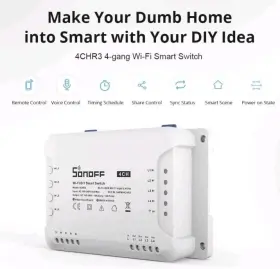 M0802010003 Sonoff 4ch R3 Wifi Smart Switch Out 4 Dispositivi 230v Ac Alexa Google Home