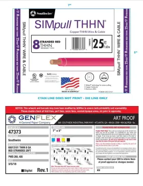 20490961 Southwire 25 Ft. 8 Red Stranded Cu Simpull Thhn Wire #3