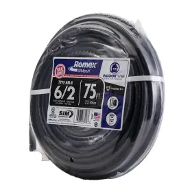 28894424 Southwire 75 Ft. 6/2 Stranded Romex Simpull Cu Nm-b With G Wire Black