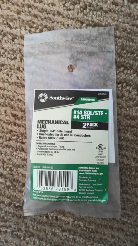 Lug4-14aq2 Southwire 65178140 Lot Of 9 2pk Mechanical Lug Grey New Free Ship