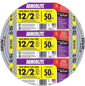 2-conductor Southwire 68580052 50-foot 12-gauge Type Mc Cable Aluminum