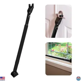 B08ypg887n Stanley Adjustable Dual Security Bar For Doors And Windows 28-45 In Portable Black