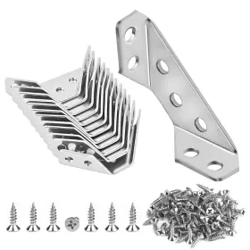 Stlisuymx 635408999559 12-pack Stainless Steel Corner Brackets With Screws For Wood Furniture