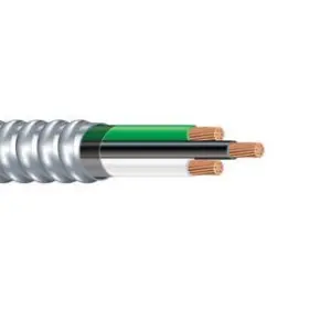 21272 Stock Wire 8/2 Metal Clad Mc Cable With Ground Aluminum Armored 75ft Cut