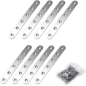 Ulsmc00113 Sumnacon 8 Pcs Stainless Steel Flat Plates - 6 Inch Silver