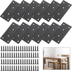 Ulsmc01268 Sumnacon Mending Plate-12pcs Stainless Steel Flat Plates 4 Inch Black