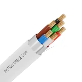 A-5518-sb-wh-20 Syston Cable Technology 22/6 Fire Security Sound Alarm Control Wire 22 Awg 20 Ft White