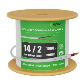 Syston Cable Technology A-5813-sp-wh-1000 14 Awg 2 Conductors Fire Alarm Security Led Lighting 1000 Ft White