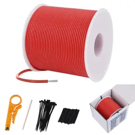 Sznnzd 037166396104 26 Awg Silicone Electrical Wire Stranded Tinned Copper Hook 26awg 165ft Red