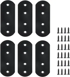 Add06040361 T Tulead Black 4-hole Brace Melding Plates Straight 3.7 Inch X1.5
