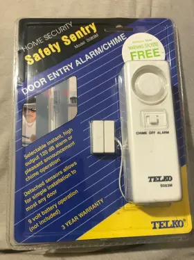 M083m Telko Inch Safety Sentry Door Entry Alarm/chime White New