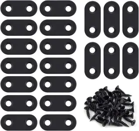 203945 Tkypzy 20 Pack Flat Straight Brace Bracket Stainless Steel Black