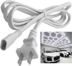 Pp708 Toptecsales Power Cable For U.s Outlet Plug In Modern Led Hexagon Garage Light Clear