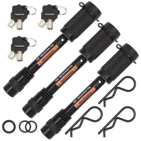 79633 Towworks Keyed Alike 5/8 Inch Trailer Hitch Lock Set With Extra Long 3-1/4 Span Do