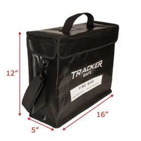 Fb1612 Tracker Safe Extra Large Fire And Water Resistant Bag With Flap Black #2