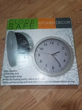 M200030 Trademark Home Collection Wall Clock Hidden Diversion Safe Hide Valuables 10 Inch Diameter