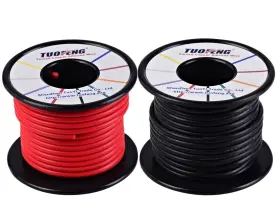 Tuofeng 607994213135 14 Awg Wire Soft And Flexible Silicone 2 Colors Each 33ft Red Black
