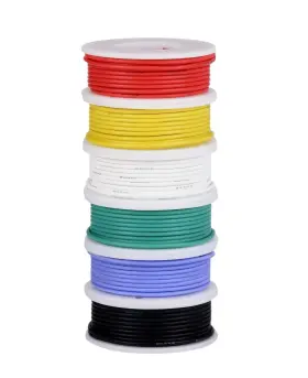 Tuofeng 607994213241 20awg Wire 20 Awg 6 Colors Each 23ft Red Yellow Blue Green Black White #3