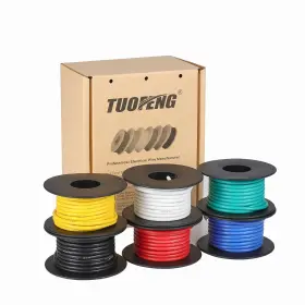 Tuofeng 707618670426 16awg Wire Flexible Silicone 16 Awg 6 Colors 15 Ft Blue Green White