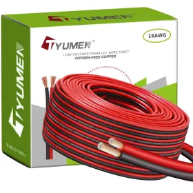 Ty-16bc-rb100 Tyumen 16 Gauge Wire 100 Feet 16/2 Awg Red Black Low Voltage Pure 16awg 100ft