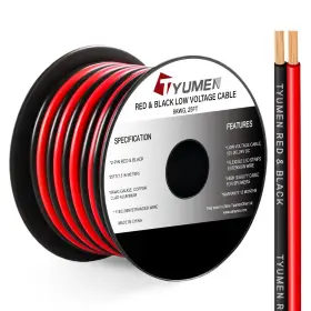Tyumen Ty-8ca-rd25 8 Gauge Wire 25ft 8awg Red Black Electrical 25 Feet &