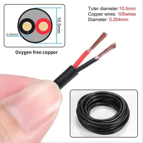2464-10-32.8 Tzmoik 10 Gauge 2 Conductor Electrical Wire Awg Stranded 32.8ft 10awg-2c #2