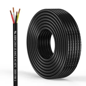 2464-16 Tzmoik 2464-16/4-100 16 Gauge 4 Conductor Electrical Wire Oxygen-free Copper Cable 100ft 16awg-4c
