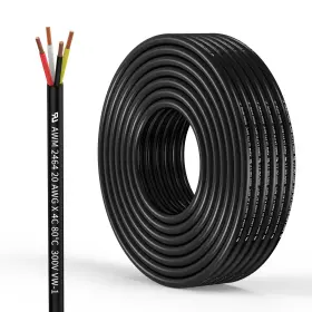 2464-20 Tzmoik 2464-20/4-25 20 Gauge 4 Conductor Electrical Wire Oxygen-free Copper Cable 25ft 20awg-4c