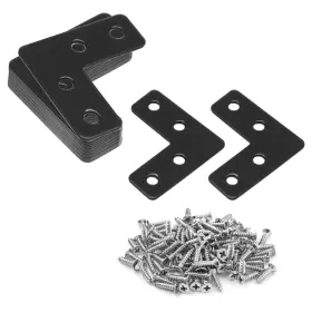Uenhoy220628-013 Uenhoy 20 Pcs L Shape Flat Mending Plates 40mm X 40x40mm/1.57 Inch X1.57 Black