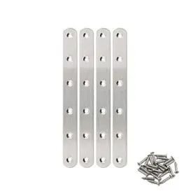 0606si Ulifestar 4 Pack Flat Mending Plate For Wood Stainless Ft160x20x3mmft Silver