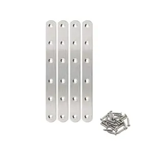 0607si Ulifestar 4 Pack Flat Mending Plate For Wood Stainless Ft200x20x3mmft Silver