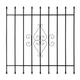 Unique Home Designs 813164010958 Window Guard 48 Inch X48 9bar Vertical Fixed Powder Coated Black