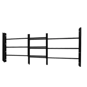 Unique Home Designs 847443002112 Window Security Guard Horizontal Hinged Adjustable Black