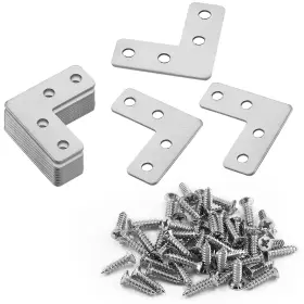 Unlorspy220524-019 Unlorspy 20 Pcs Flat Corner Brace 1.57 X 20pcs-1.57inchx1.57inch Silver