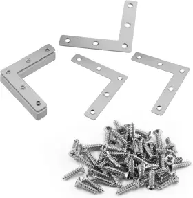 Unlorspy220524-021 Unlorspy 10 Pcs Flat Corner Brace 3.1 X 3.1inch/80 80 10pcs-3.1inchx3.1inch Silver