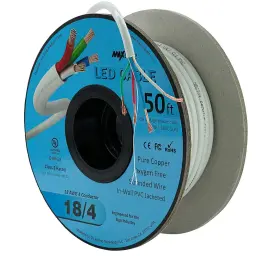 184c-50fs Us Led Superstore 50 Ft. 18awg Low Voltage Cable 4 Conductor Spool White Sleeve