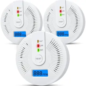Ja-996 Usbnovel Carbon Monoxide Detectors 3 Packs Co Alarm Monitor Battery Operated