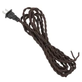 Uxcell A24110600ux2606 8ft 18/2 Twisted Cloth Covered Lamp Cord 1 Pcs Vintage Brown