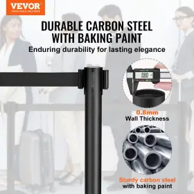 Vevor 197988815150 Crowd Control Stanchions 2-pack Barriers Carbon Steel Baki