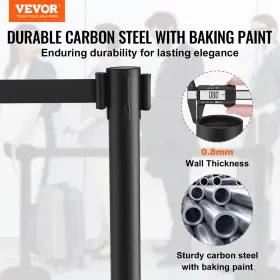 Vevor 197988816478 Crowd Control Stanchion 4-pack Barrier Carbon Steel Baking Paint