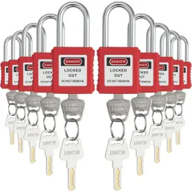 Aqsjtz10jbdgggklbv0 Vevor Lockout Tagout Locks Set 10 Pcs Red Safety Padlocks With 2 Keys