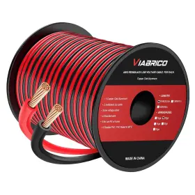 Vb18ga100 Viabrico 18awg 100ft Electrical Wire Cable 2 Conductors Red 18awg-100ft Red&black