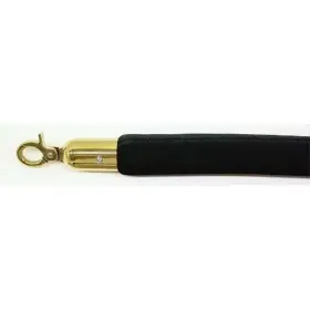 1656 Vic Crowd Control Inc Vip 72 Inch Velour Rope With Gold Closable Hook - Black