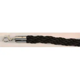 1672 Vic Crowd Control Inc Vip 60 Inch Braided Rope With Mirror Closable Hook - Black