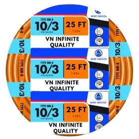 Vn Infinite Quality 850062249424 10/3 Nm-b Sheathed Cable - Non-mettalic With Orange