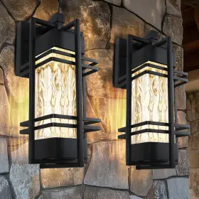 Str-wl-0042 Wihtu Dusk To Dawn Outdoor Front Porch Light Fixtures Wall Mount 2 Pack Sensor Exte