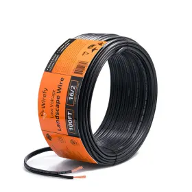 Lw-162-100 Wirefy 16/2 Low Voltage Landscape Wire 100 Ft 16-gauge Black