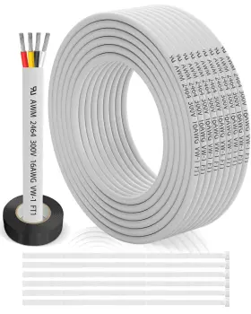 16-4c-30ft-pyl-us Wjrza 16 Gauge Wire 4 Conductor Electrical 30ft Awg Core White