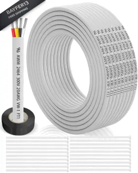 20-4c-30ft-pyl-us Wjrza 20 Gauge Wire 4 Conductor Electrical 30ft Awg Core White